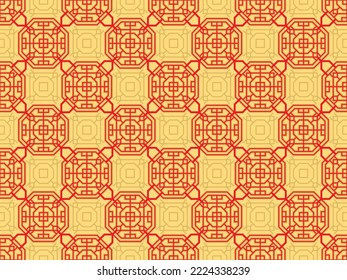 chinese new year traditional background zodiac japanese vector pattern seamless rich red lunar cny