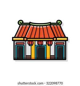 Chinese New Year traditional temple doodle