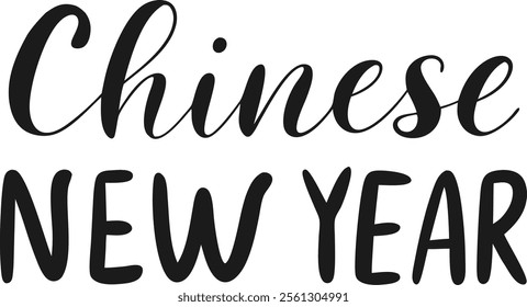 Chinese new year typography vector design 