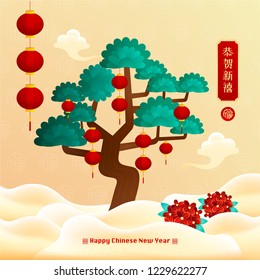 Chinese New Year Vector Design (Chinese Translation: Happy Chinese New Year; Prosperity)