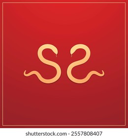 Chinese New Year vector design cards. 2025 year of the Snake. Lunar new year concept. Chinese New Year banner. Chinese frame.