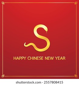 Chinese New Year vector design cards. 2025 year of the Snake. Lunar new year concept. Chinese New Year banner. Chinese frame.