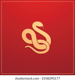 Chinese New Year vector design cards. 2025 year of the Snake. Snake icon or logo. Lunar new year concept. Chinese New Year banner.