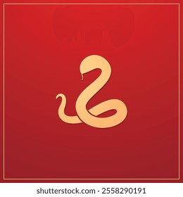 Chinese New Year vector design cards. 2025 year of the Snake. Snake icon or logo. Lunar new year concept. Chinese New Year banner.