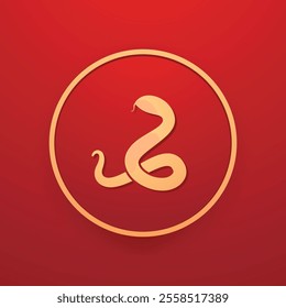 Chinese New Year vector design cards. 2025 year of the Snake. Snake icon or logo. Lunar new year concept. Chinese New Year banner.