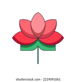 Chinese New Year. Vector detailed cartoon illustration of Chinese water Lily or lotus for web sites, articles, books, adverts, apps and other places