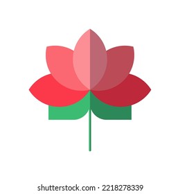 Chinese New Year. Vector flat icon of Chinese water Lily or lotus for web sites, apps, books, adverts, articles and other places. Vibrant illustration