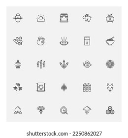 Chinese new year vector illustration set,year of the rabbit icon template design bundle