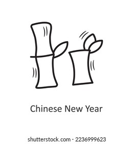 Chinese New Year vector outline Icon Design illustration. New Year Symbol on White background EPS 10 File