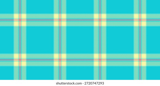 Chinesischer Neujahrsvektor karierten Tartan, ornamentaler Stoff textiler Hintergrund. Französische Scheck Muster Textur nahtlos in türkisem und gelbem Farbpalette.