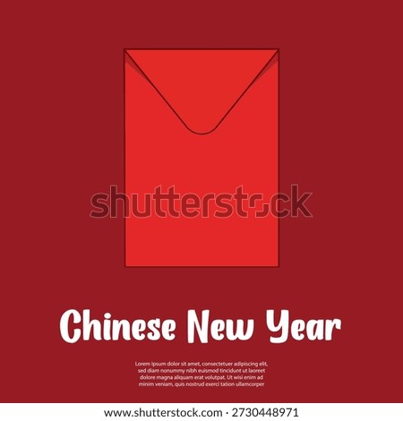 Chinese New Year Vector Poster, Red Hongbao Envelope Illustration, Prosperity Luck Celebration Design
