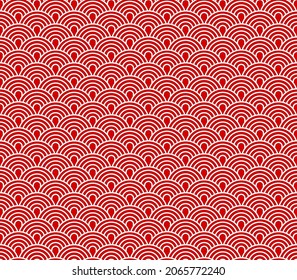 Año nuevo chino. Diseño abstracto de rojo vector. Fondo tradicional japonés con olas