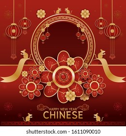 Chinese New Year Vector Template Concept Banner for Product.