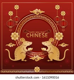 Chinese New Year Vector Template Concept Banner for Product.