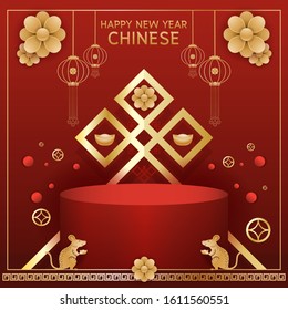 Chinese New Year Vector Template Concept Banner for Product.