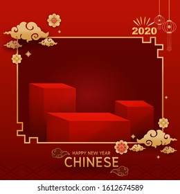Chinese New Year Vector Template Concept Banner for Product.