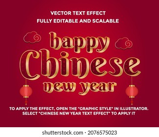 Chinese New Year Vector Text Effect Editable