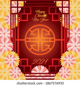 Chinese new year window concept illustration