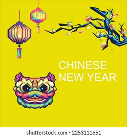 Chinese New Year in WPAP pop art style