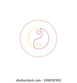chinese new year yin yang icon color line vector illustration
