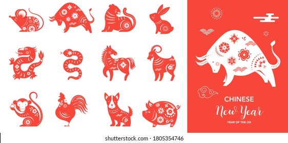 Chinese new year, Chinese zodiac animals symbols