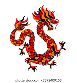 Chinese New Year.2024 is the year of the Dragon.Dragon background.Happy New Year.Vector illustration.