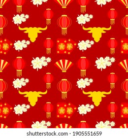 Chinese New Years Icon seamless pattern for backgrounds, templates, banners and other purposes