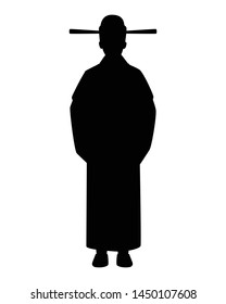 Chinese nobility silhouette vector on white background