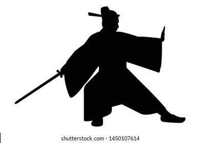 Chinese nobility silhouette vector on white background