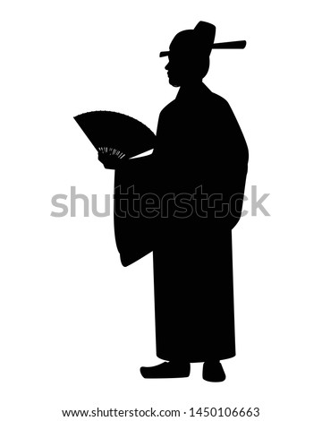 Chinese nobility silhouette vector on white background