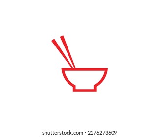 Chinese noodle bowl logo design icon template. Japanese ramen vector illustration