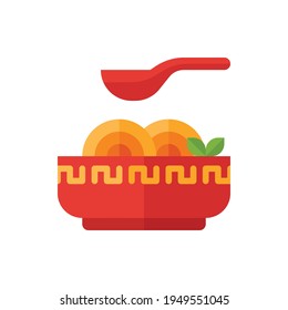Chinese Noodle Flat Icon Logo Illustration Vector Isolated. Chinese Food and Restaurant Icon-Set. Suitable for Web Design, Logo, App, and Upscale Your Business.