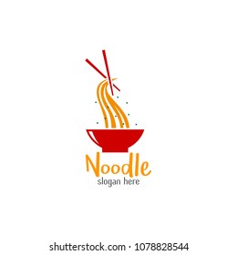 Chinese Noodle Logo Design Icon Template. Japanese Ramen Vector Illustration