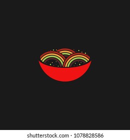 Chinese noodle logo design icon template. Japanese ramen vector illustration