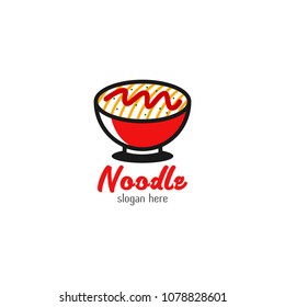 Chinese noodle logo design icon template. Japanese ramen vector illustration