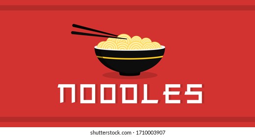 Chinese noodle logo design icon template. 