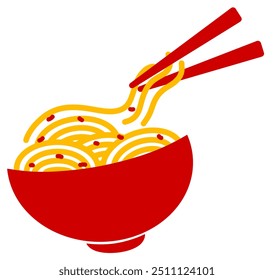 Plantilla de icono de diseño de logotipo de fideos chino. Ilustración vectorial de ramen japonesa