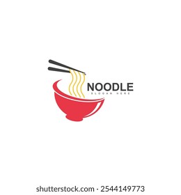 chinese noodle logo design icon template. japanese ramen vector illustration