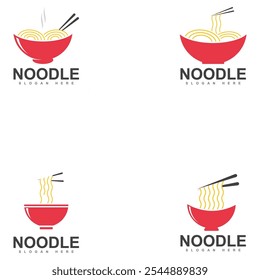 chinese noodle logo design icon template. japanese ramen vector illustration