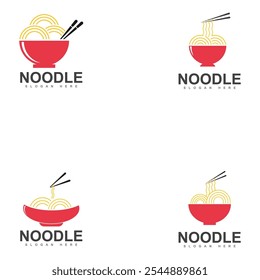 modelo de ícone de design de logotipo de macarrão chinês. japanese ramen vetor ilustração