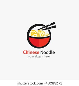 Chinese Noodle Logo Design template. Vector Illustration.