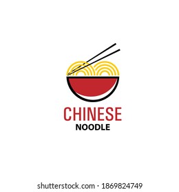 Chinese noodle logo , Chinese ramen logo illustration