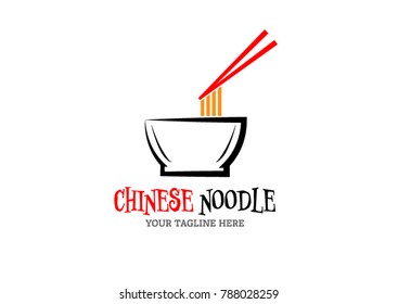 Chinese Noodle Logo . Vector Illustration Design.