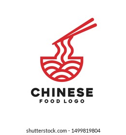 chinese noodle restaurant vector logo design