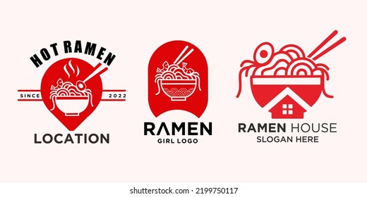 Chinese noodle vector logo design restaurant logo design template noodle icon ramen icon noodle