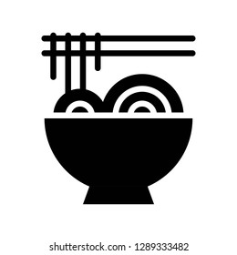 Chinese noodle vector, Chinese lunar new year solid style icon 