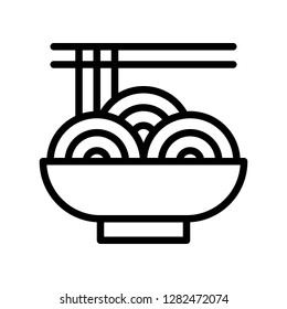 Chinese noodle vector, Chinese New Year related line design icon editable stroke