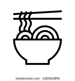 Chinese noodle vector, Chinese New Year related line design icon editable stroke