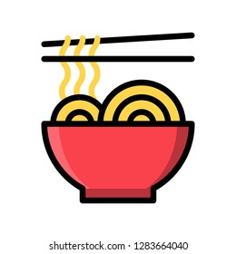 Chinese noodle vector, Chinese New Year related filled design icon editable stroke