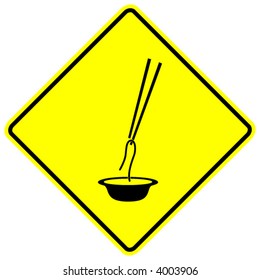 chinese noodles and chopsticks sign
